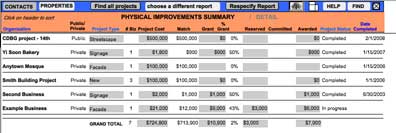 Click to see larger Physical Improvements Summary screen shot